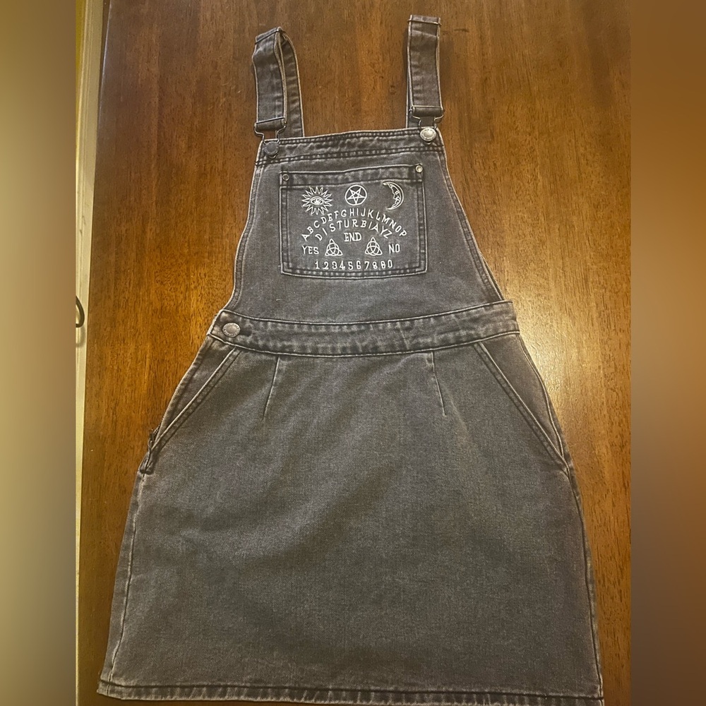 Disturbia Black Embroidered Ouija Overall Dress - Picture 3 of 11